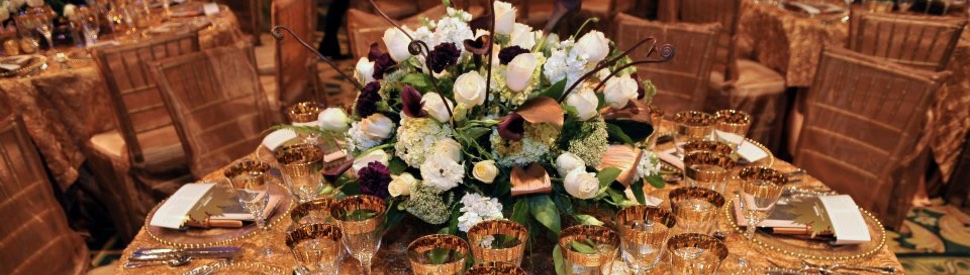 Lavish floral centerpiece at a special event. Flowers by Eastern Floral.