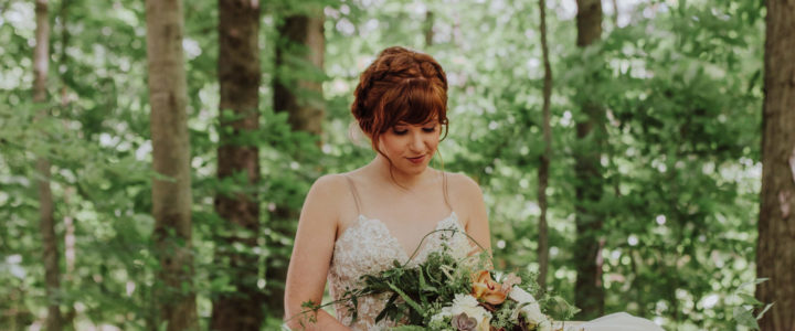 forest bride under canopy